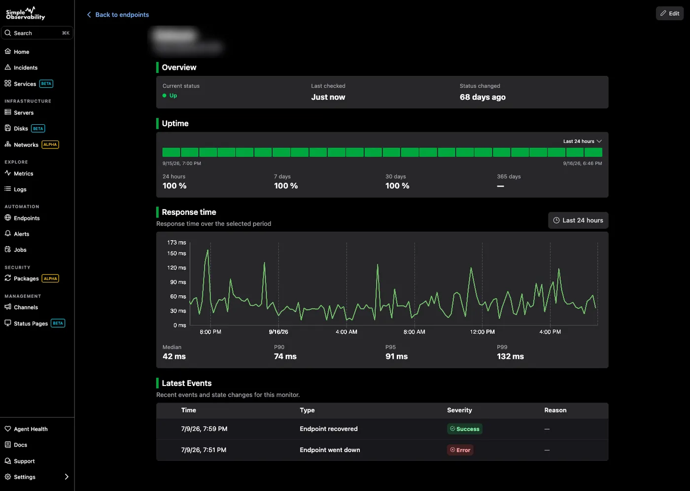 UI showing configuration interface