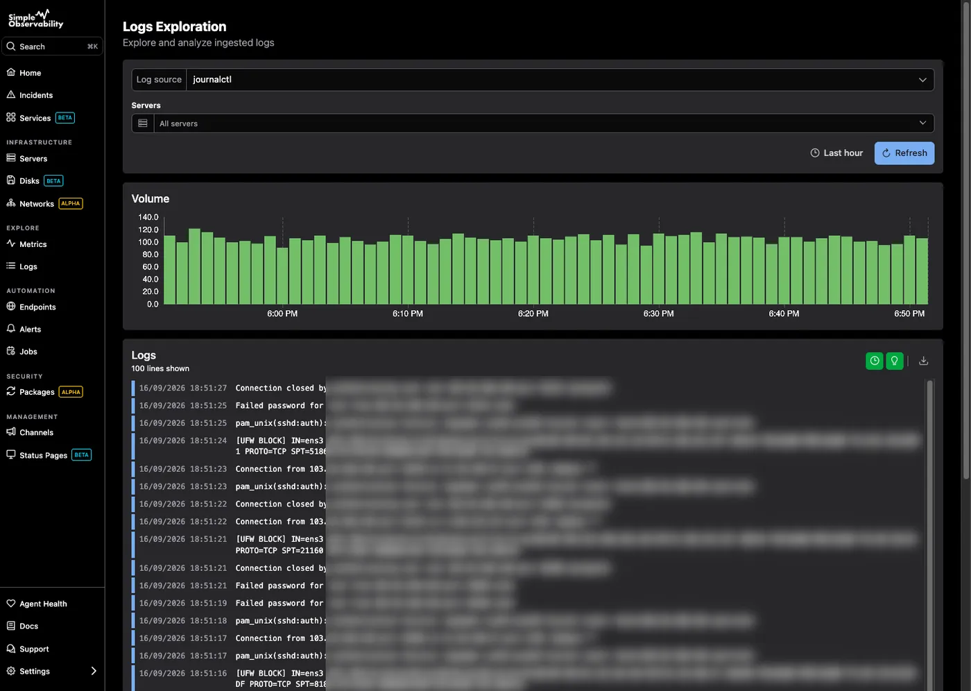 Logs viewer