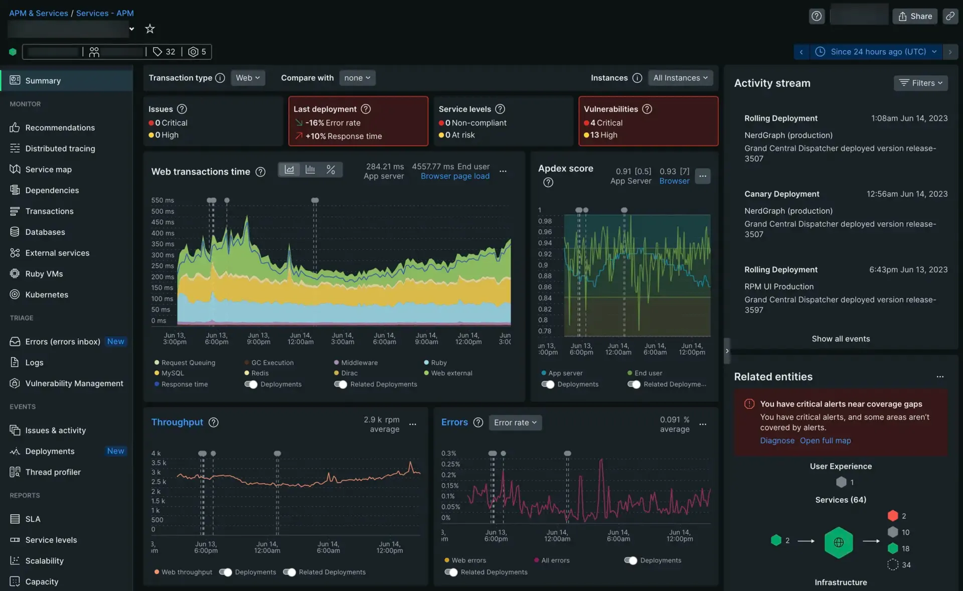 New Relic UI