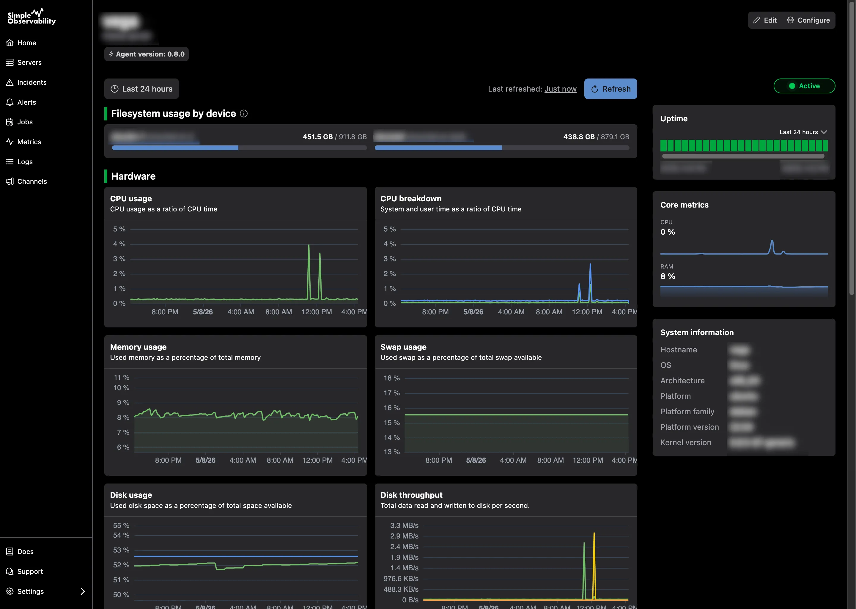 Simple Observability UI