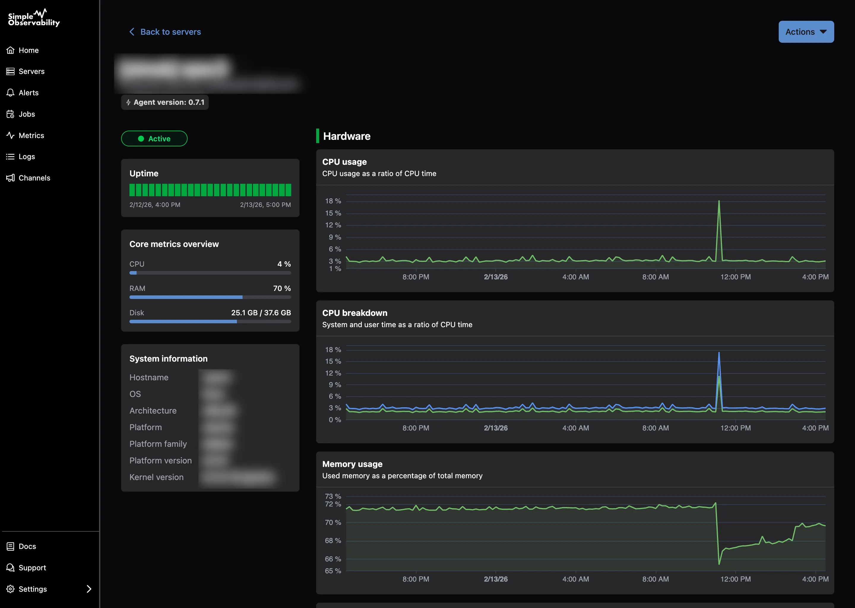 Simple Observability UI